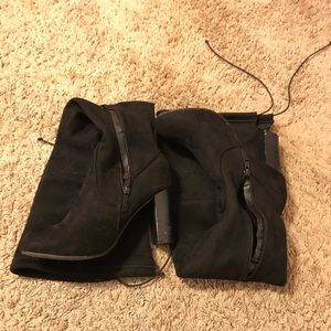 Black thigh high boots